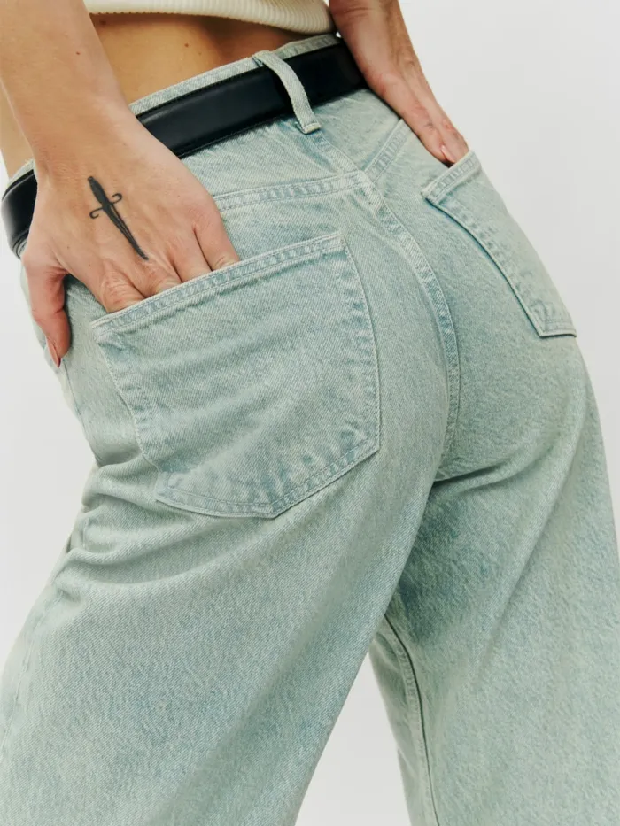 Reformation Jeans Cary High Rise Slouchy Wide Leg Jeans Sahara 8211 Women