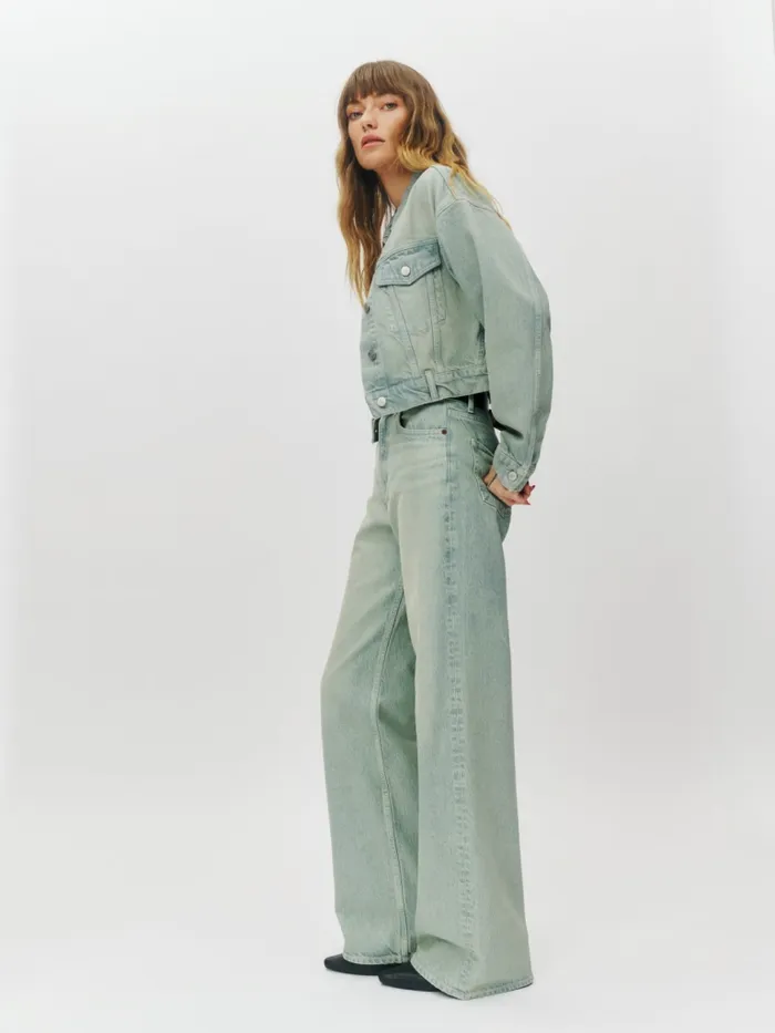 Reformation Jeans Cary High Rise Slouchy Wide Leg Jeans Sahara 8211 Women