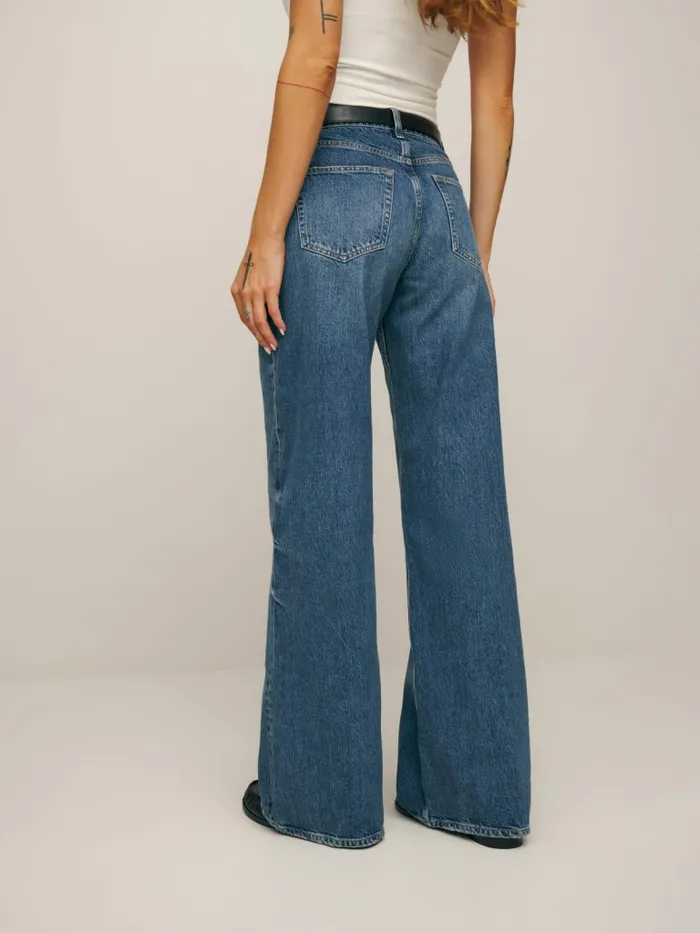 Reformation Jeans Cary Low Rise Slouchy Wide Leg Jeans Myrtle 8211 Women