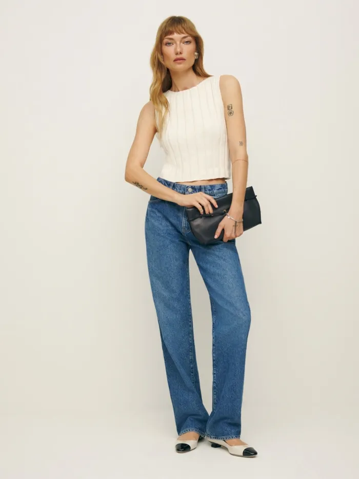 Reformation Jeans Val 90s Mid Rise Straight Jeans Pelican 8211 Women