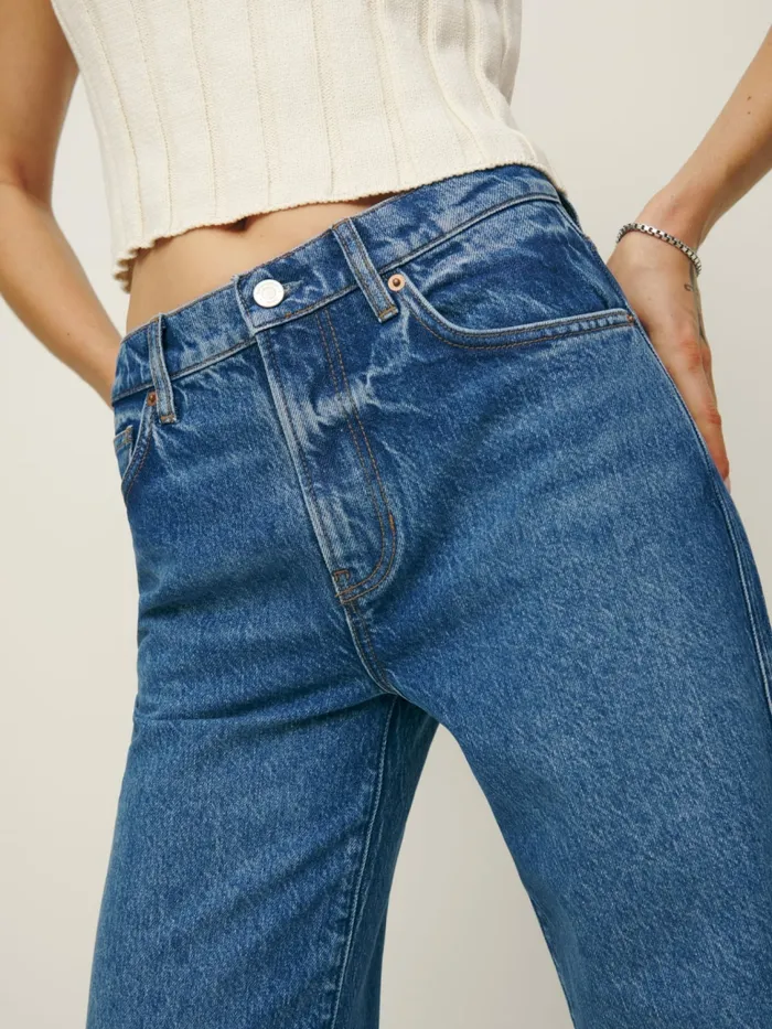 Reformation Jeans Val 90s Mid Rise Straight Jeans Pelican 8211 Women