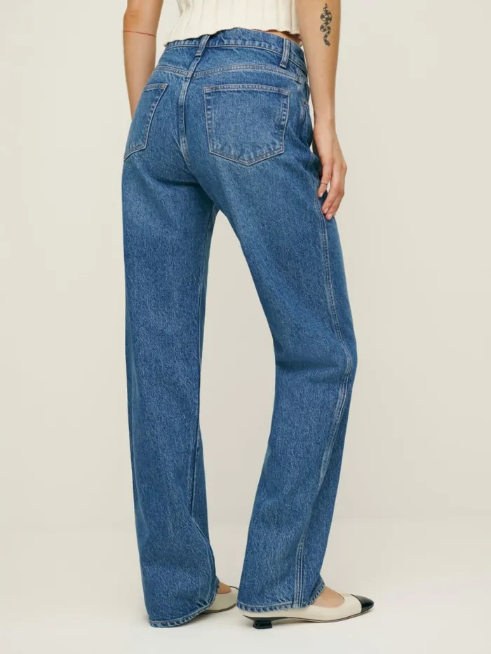 Reformation Jeans Val 90s Mid Rise Straight Jeans Pelican 8211 Women