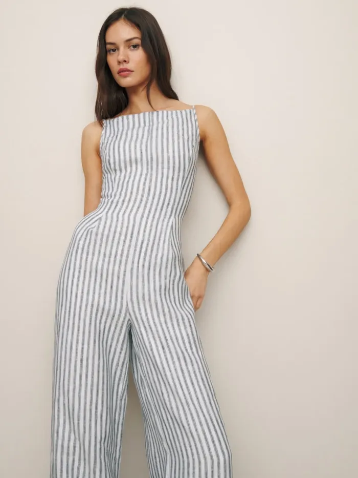 Reformation Jumpsuits Ciara Linen Jumpsuit Antibes Stripe 8211 Women Reformation Jumpsuits Ciara Linen Jumpsuit Antibes Stripe 8211 Women