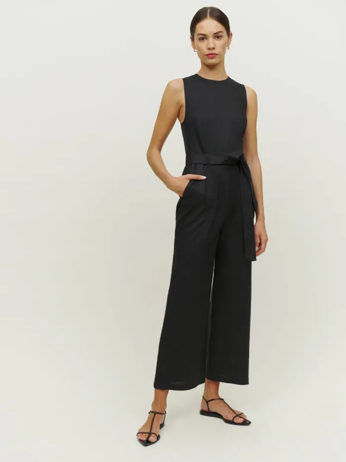 Reformation Jumpsuits Naomi Linen Jumpsuit Black 8211 Women