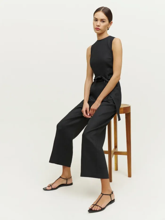 Reformation Jumpsuits Naomi Linen Jumpsuit Black 8211 Women