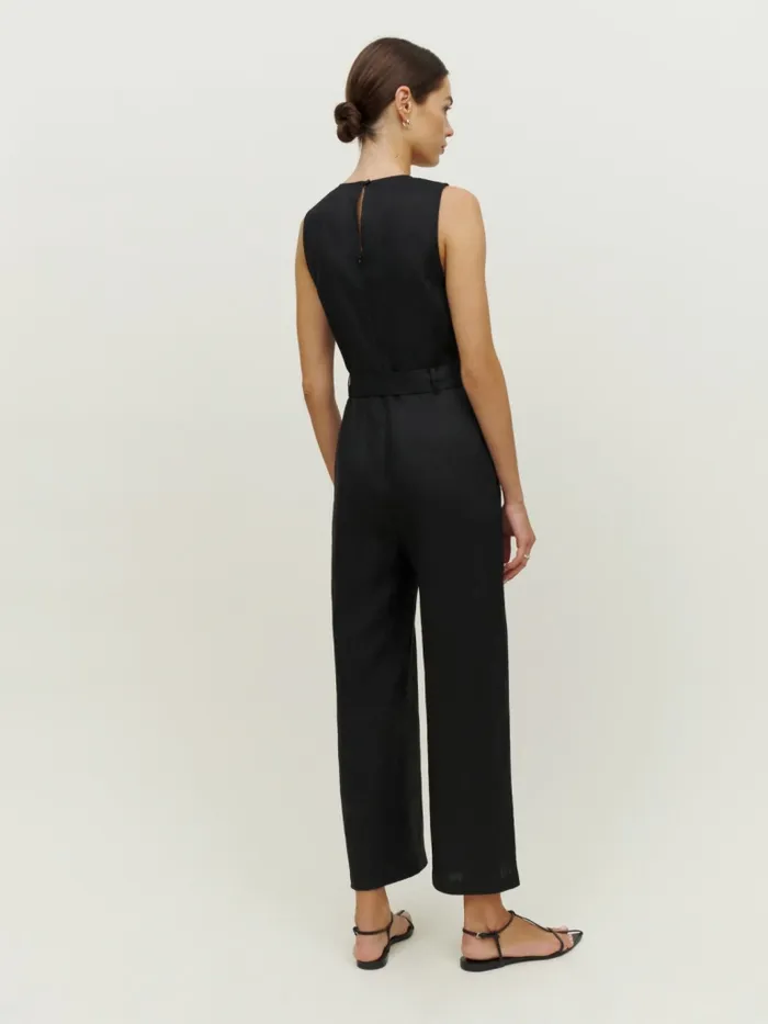 Reformation Jumpsuits Naomi Linen Jumpsuit Black 8211 Women