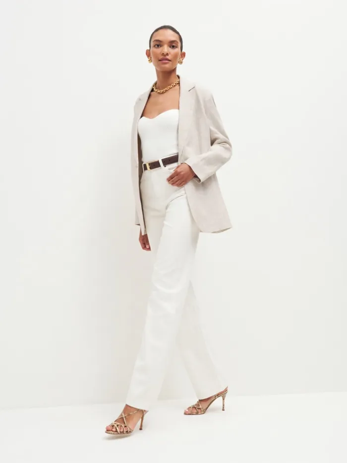 Reformation Outerwear The Classic Relaxed Linen Blazer Oatmeal 8211 Women Reformation Outerwear The Classic Relaxed Linen Blazer Oatmeal 8211 Women