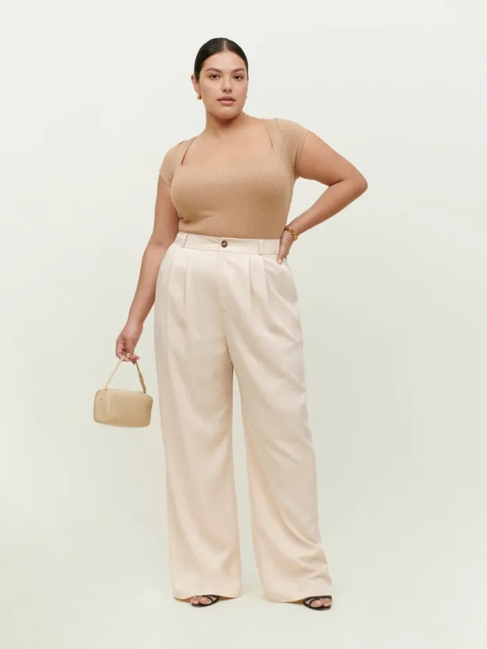 Reformation Pants Mason Pant Es Oyster 8211 Women