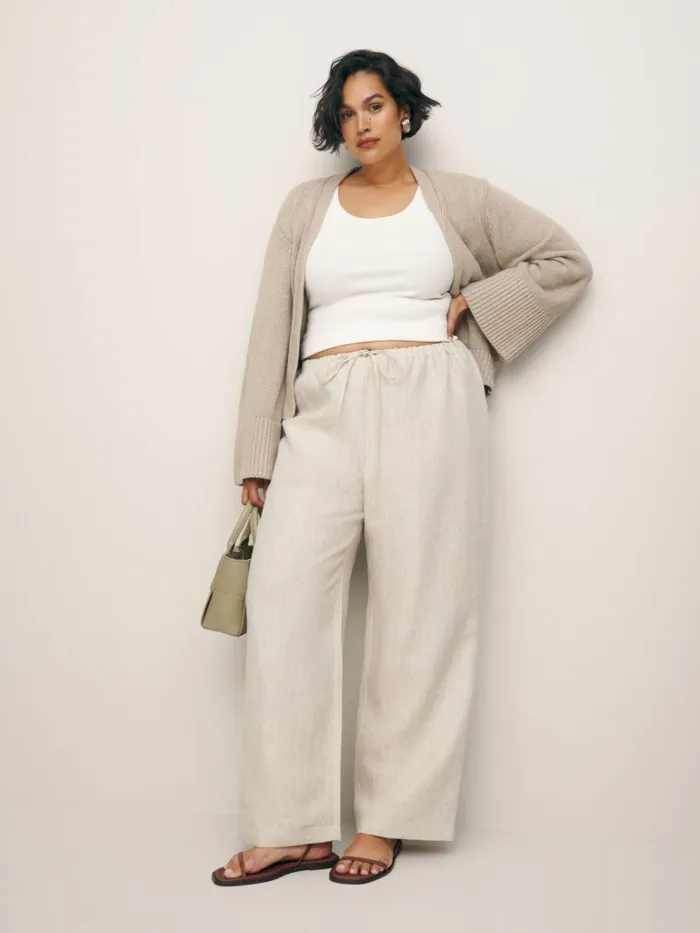 Reformation Pants Olina Linen Pant Es Oatmeal 8211 Women