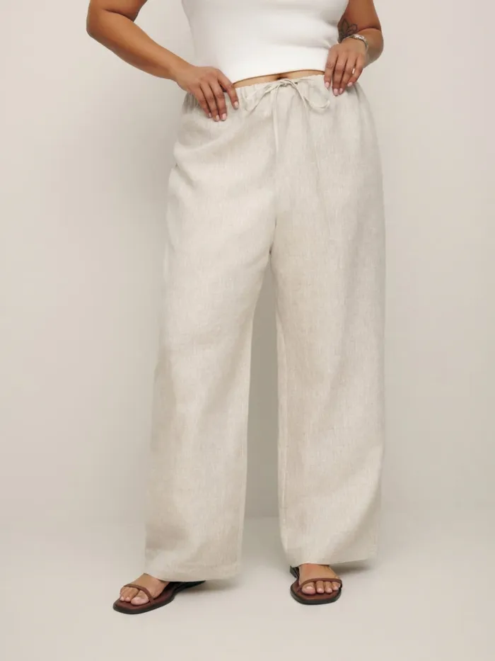 Reformation Pants Olina Linen Pant Es Oatmeal 8211 Women