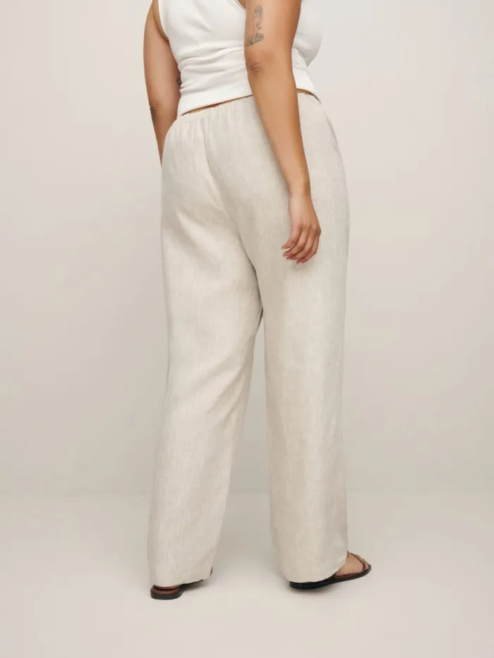 Reformation Pants Olina Linen Pant Es Oatmeal 8211 Women