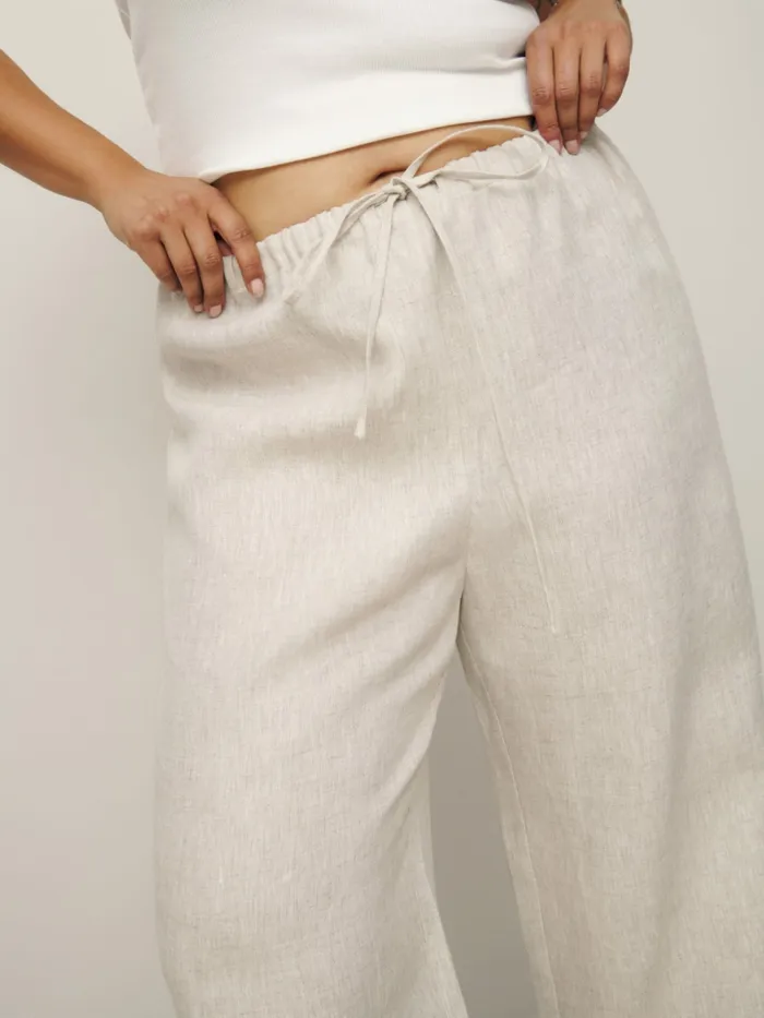 Reformation Pants Olina Linen Pant Es Oatmeal 8211 Women