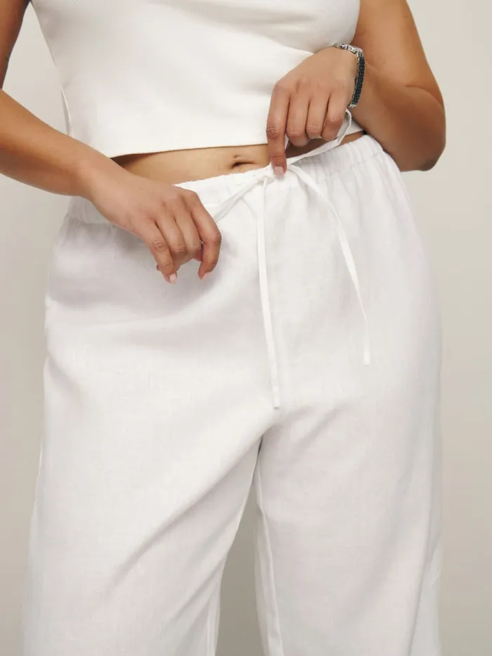 Reformation Pants Olina Linen Pant Es White 8211 Women