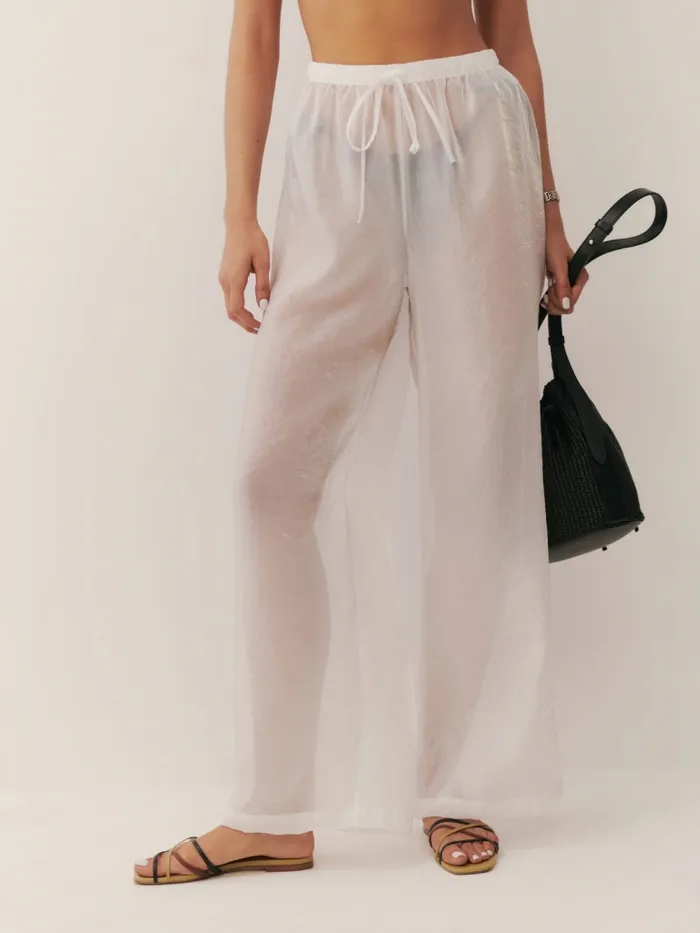 Reformation Pants Olina Pant Sheer White 8211 Women Reformation Pants Olina Pant Sheer White 8211 Women