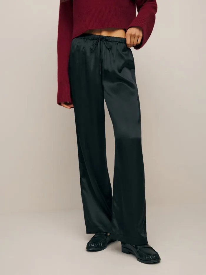 Reformation Pants Olina Silk Pant Black 8211 Women Reformation Pants Olina Silk Pant Black 8211 Women