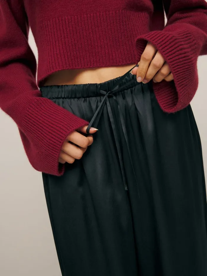 Reformation Pants Olina Silk Pant Black 8211 Women Reformation Pants Olina Silk Pant Black 8211 Women