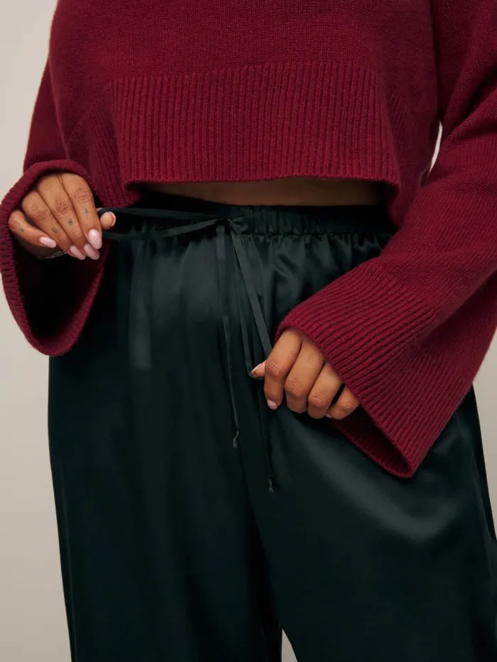 Reformation Pants Olina Silk Pant Es Black 8211 Women