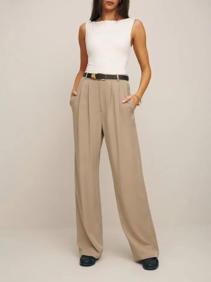 Reformation Pants Petites Mason Pant Khaki 8211 Women Reformation Pants Petites Mason Pant Khaki 8211 Women