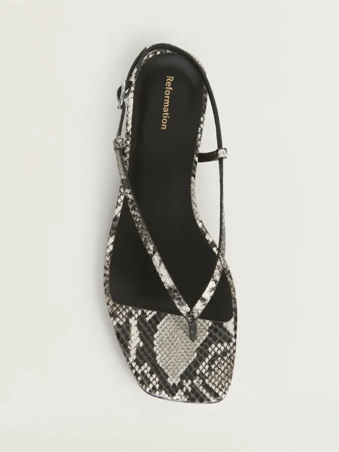 Reformation Sandals Alana Heeled Sandal Roccia Snake 8211 Women