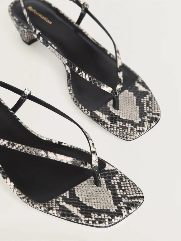 Reformation Sandals Alana Heeled Sandal Roccia Snake 8211 Women