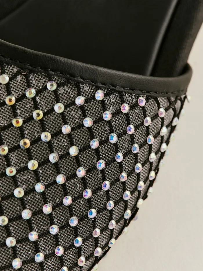 Reformation Sandals Eliza Flat Sandal Black Rhinestone Mesh 8211 Women Reformation Sandals Eliza Flat Sandal Black Rhinestone Mesh 8211 Women