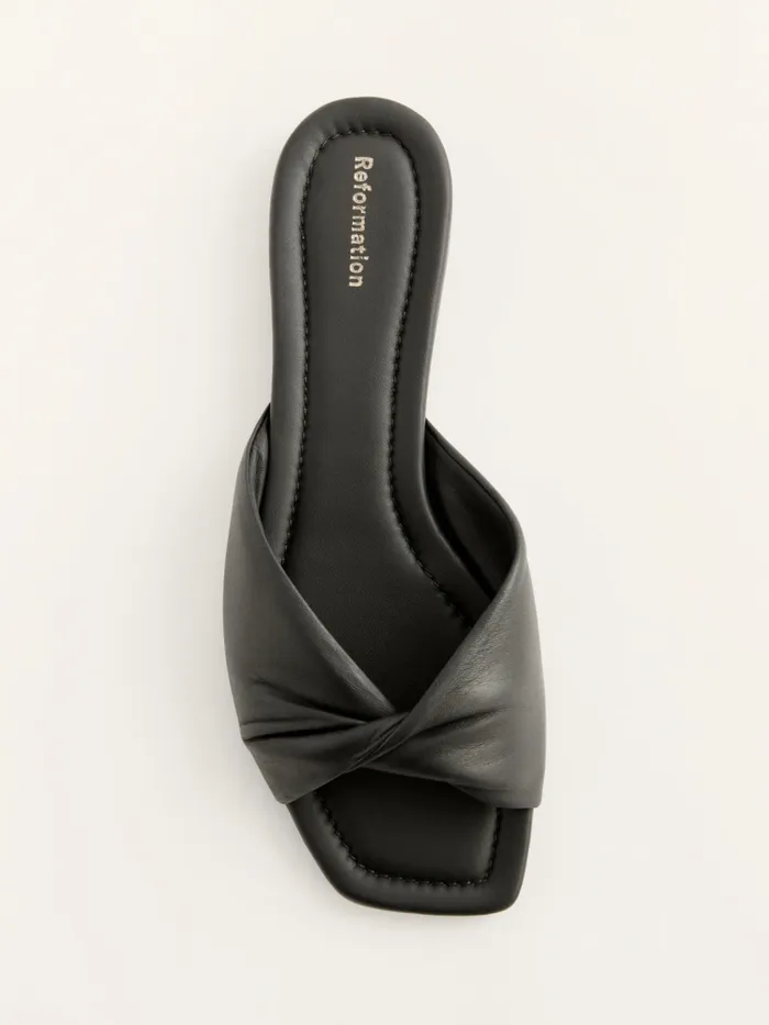 Reformation Sandals Mikki Twist Flat Sandal Black 8211 Women Reformation Sandals Mikki Twist Flat Sandal Black 8211 Women