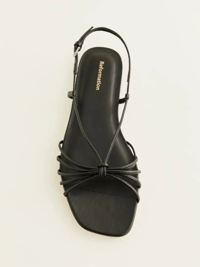 Reformation Sandals Milligan Flat Sandal Black Leather 8211 Women