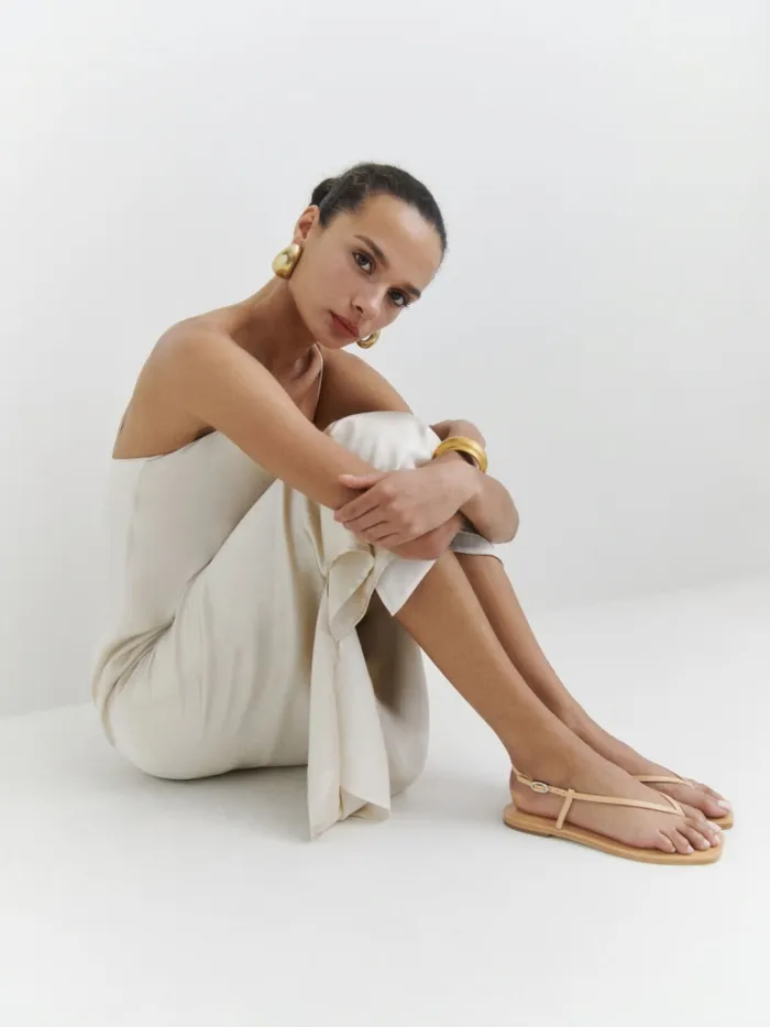 Reformation Sandals Vincenza Thong Sandal Porcini Leather 8211 Women
