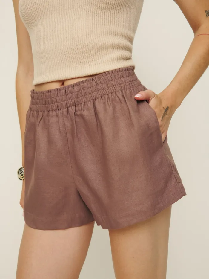 Reformation Shorts Mila Linen Short Mink 8211 Women Reformation Shorts Mila Linen Short Mink 8211 Women
