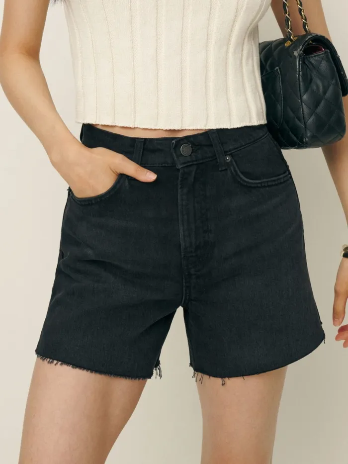 Reformation Shorts Wilder High Rise Relaxed Jean Shorts Vana 8211 Women