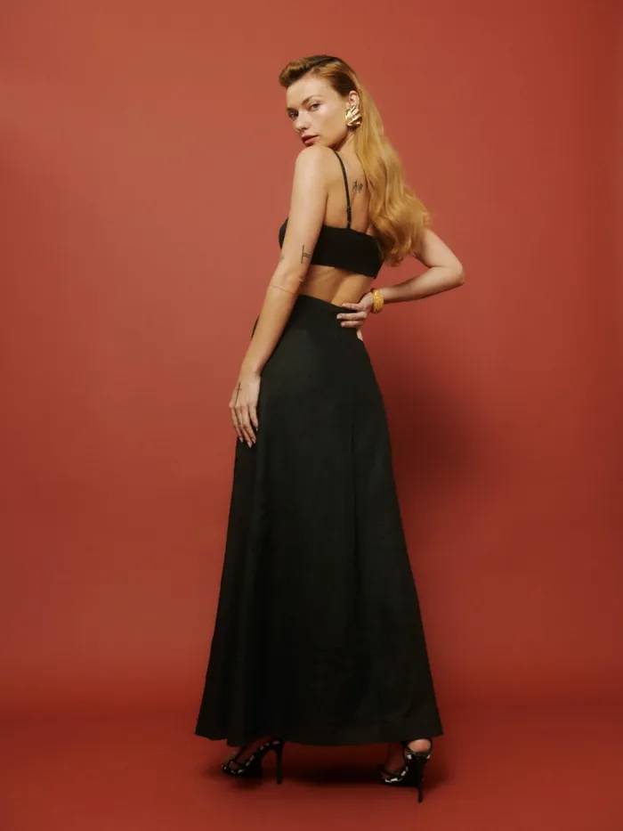 Reformation Skirts Andi Linen Skirt Black 8211 Women