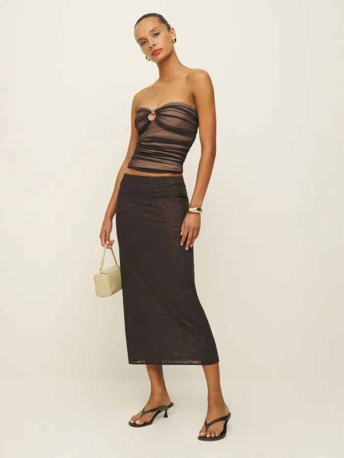 Reformation Skirts Iris Knit Skirt Mole 8211 Women