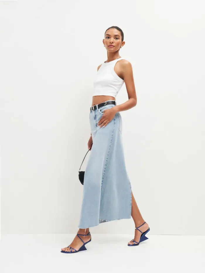 Reformation Skirts Kass Maxi Denim Skirt Bowen 8211 Women Reformation Skirts Kass Maxi Denim Skirt Bowen 8211 Women