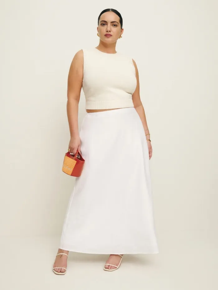 Reformation Skirts Layla Linen Skirt Es White 8211 Women