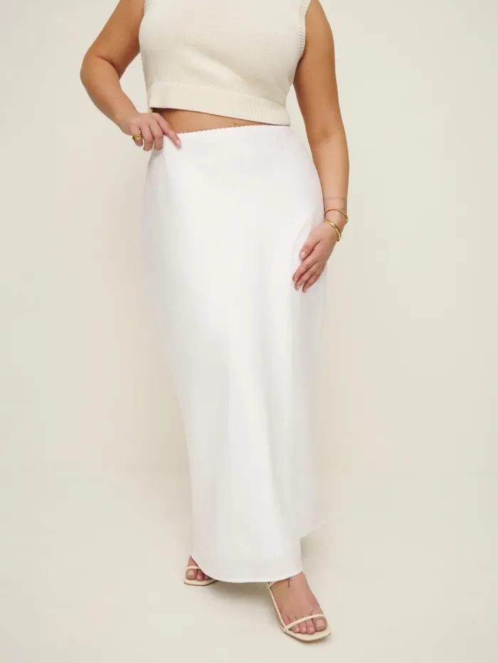 Reformation Skirts Layla Linen Skirt Es White 8211 Women
