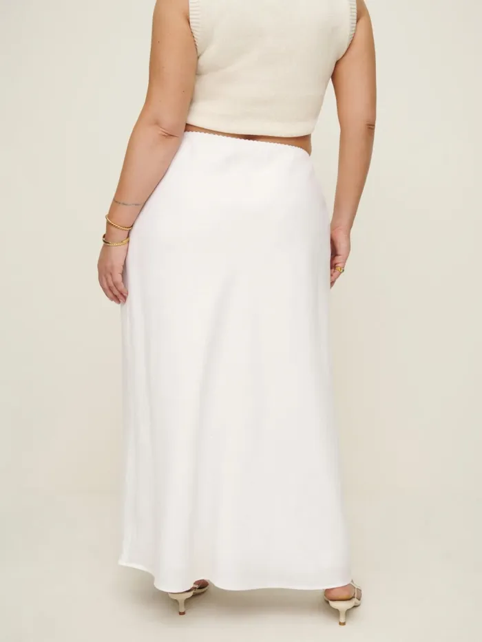 Reformation Skirts Layla Linen Skirt Es White 8211 Women