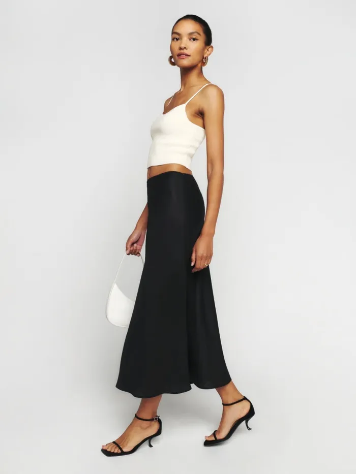 Reformation Skirts Petites Layla Linen Skirt Black 8211 Women Reformation Skirts Petites Layla Linen Skirt Black 8211 Women