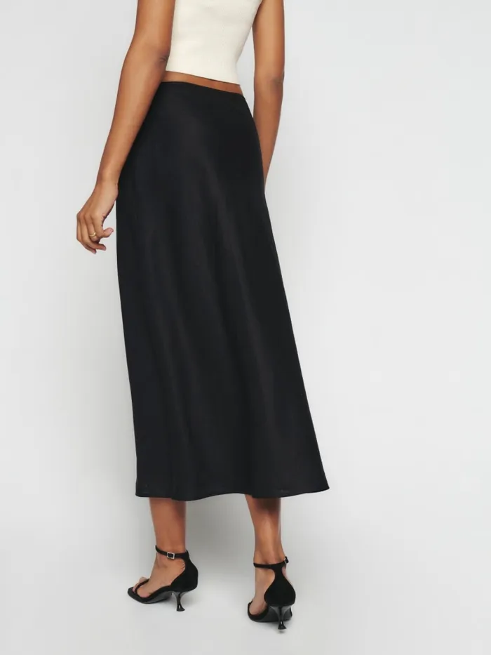 Reformation Skirts Petites Layla Linen Skirt Black 8211 Women Reformation Skirts Petites Layla Linen Skirt Black 8211 Women