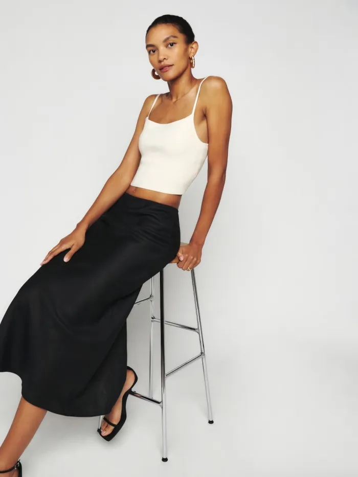 Reformation Skirts Petites Layla Linen Skirt Black 8211 Women Reformation Skirts Petites Layla Linen Skirt Black 8211 Women
