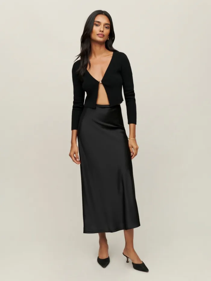 Reformation Skirts Petites Layla Silk Skirt Black 8211 Women Reformation Skirts Petites Layla Silk Skirt Black 8211 Women