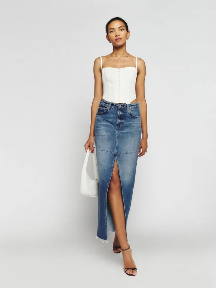 Reformation Skirts Tazz Maxi Denim Skirt Hemlock 8211 Women Reformation Skirts Tazz Maxi Denim Skirt Hemlock 8211 Women