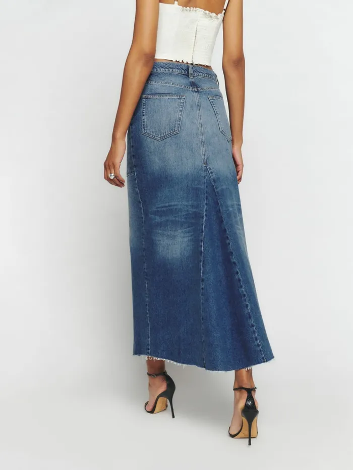 Reformation Skirts Tazz Maxi Denim Skirt Hemlock 8211 Women Reformation Skirts Tazz Maxi Denim Skirt Hemlock 8211 Women
