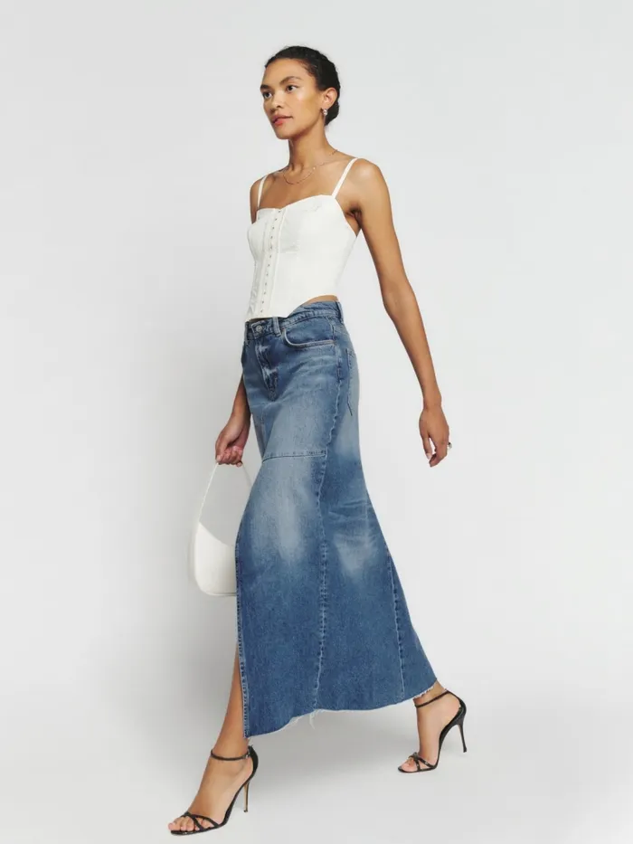 Reformation Skirts Tazz Maxi Denim Skirt Hemlock 8211 Women Reformation Skirts Tazz Maxi Denim Skirt Hemlock 8211 Women