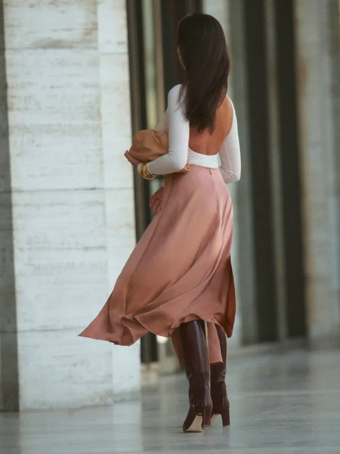 Reformation Skirts Vlora Silk Skirt Praline 8211 Women