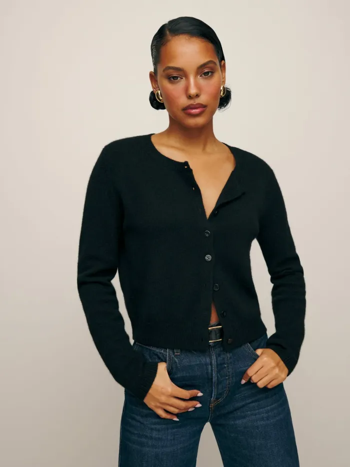 Reformation Sweaters Clara Cashmere Crew Cardigan Black 8211 Women Reformation Sweaters Clara Cashmere Crew Cardigan Black 8211 Women