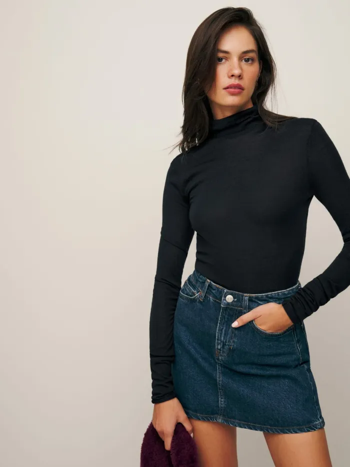 Reformation Sweaters Faith Regenerative Merino Fitted Turtleneck Black 8211 Women Reformation Sweaters Faith Regenerative Merino Fitted Turtleneck Black 8211 Women