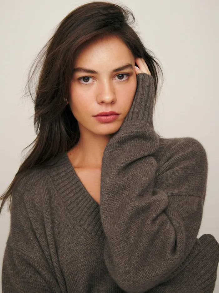 Reformation Sweaters Jadey Cashmere Oversized Vneck Sweater Dachshund 8211 Women
