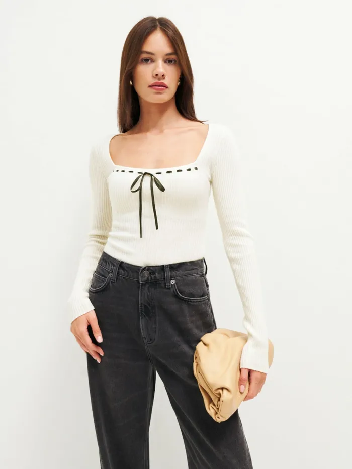 Reformation Sweaters Kameron Cashmere Sweater Gossamer 8211 Women