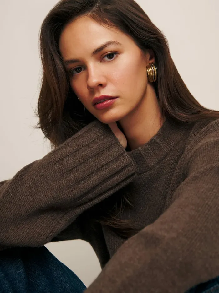 Reformation Sweaters Mer Regenerative Wool Sweater Cocoa 8211 Women
