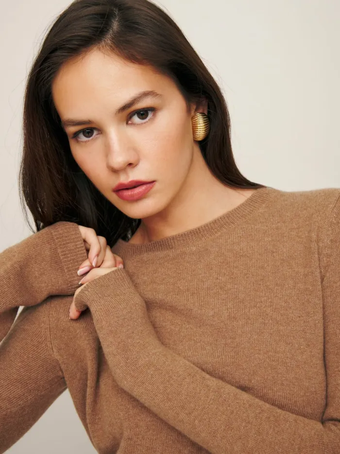 Reformation Sweaters Vann Cashmere Sweater Camel 8211 Women